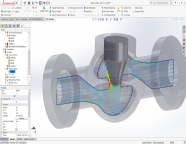 CFD Simulation of a Valve being run from within SolidWorks